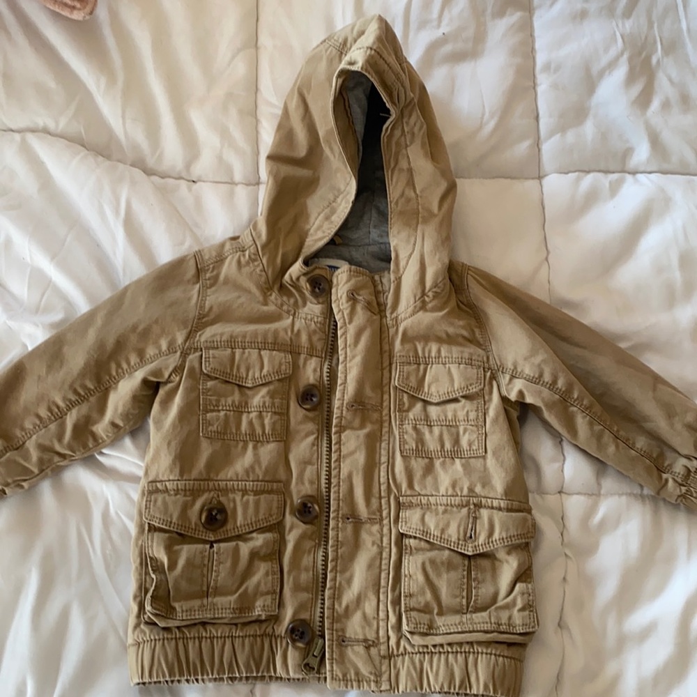 Boys Lined Khaki Jacket - Old Navy